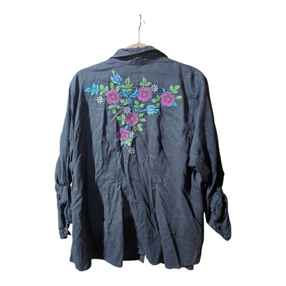 STETSON Embroidered Dark Gray Shirt - Size 3X - Picture 2 of 8